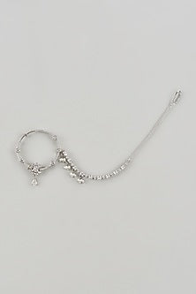 White Finish Zircons Nose Ring