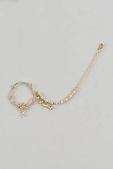 Gold Finish Zircons Nose Ring