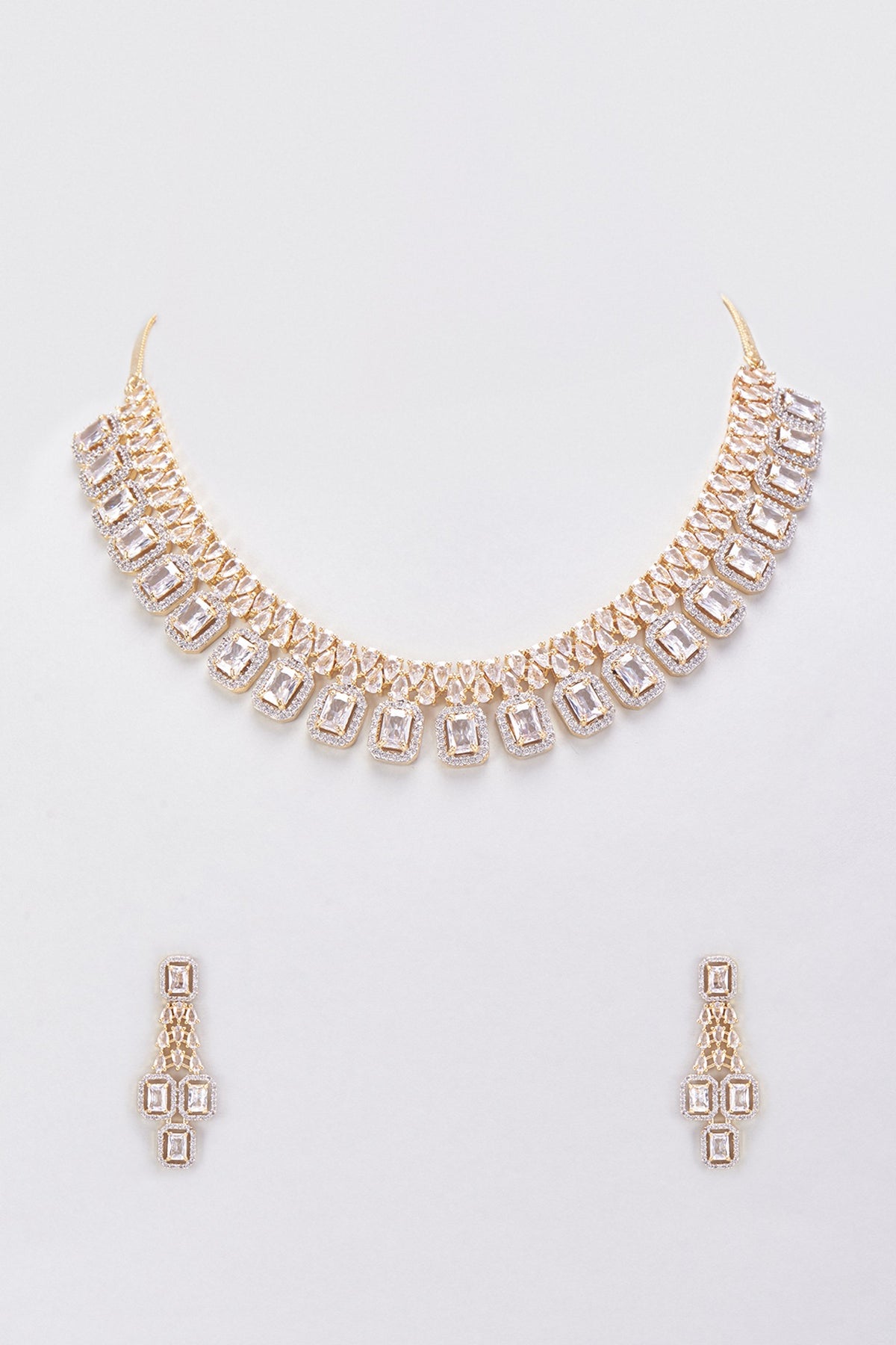 Rose Gold Finish Zircon Necklace Set