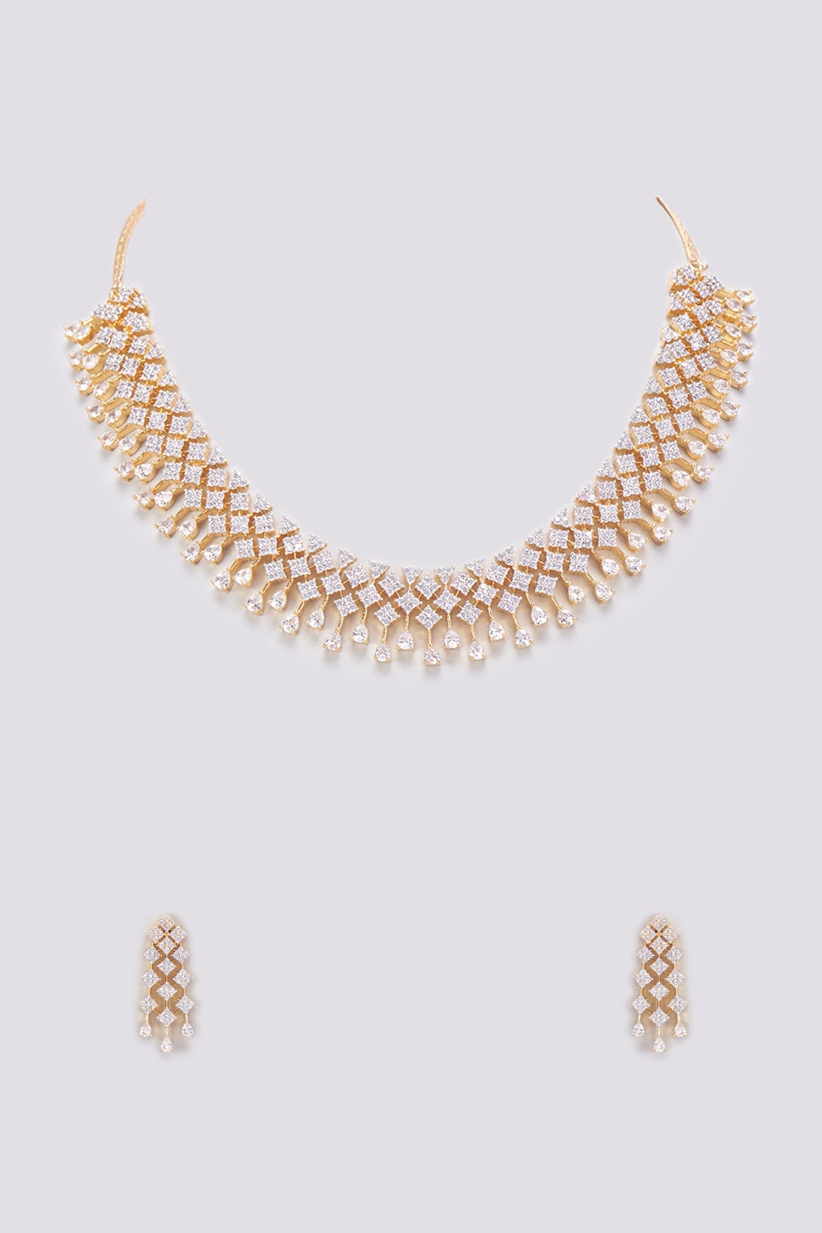 Gold Finish Zircon Necklace Set