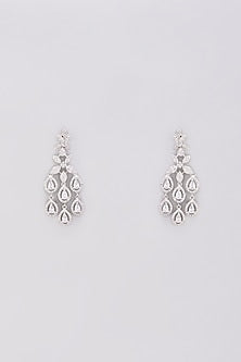 White finish Zircon Dangler Earrings