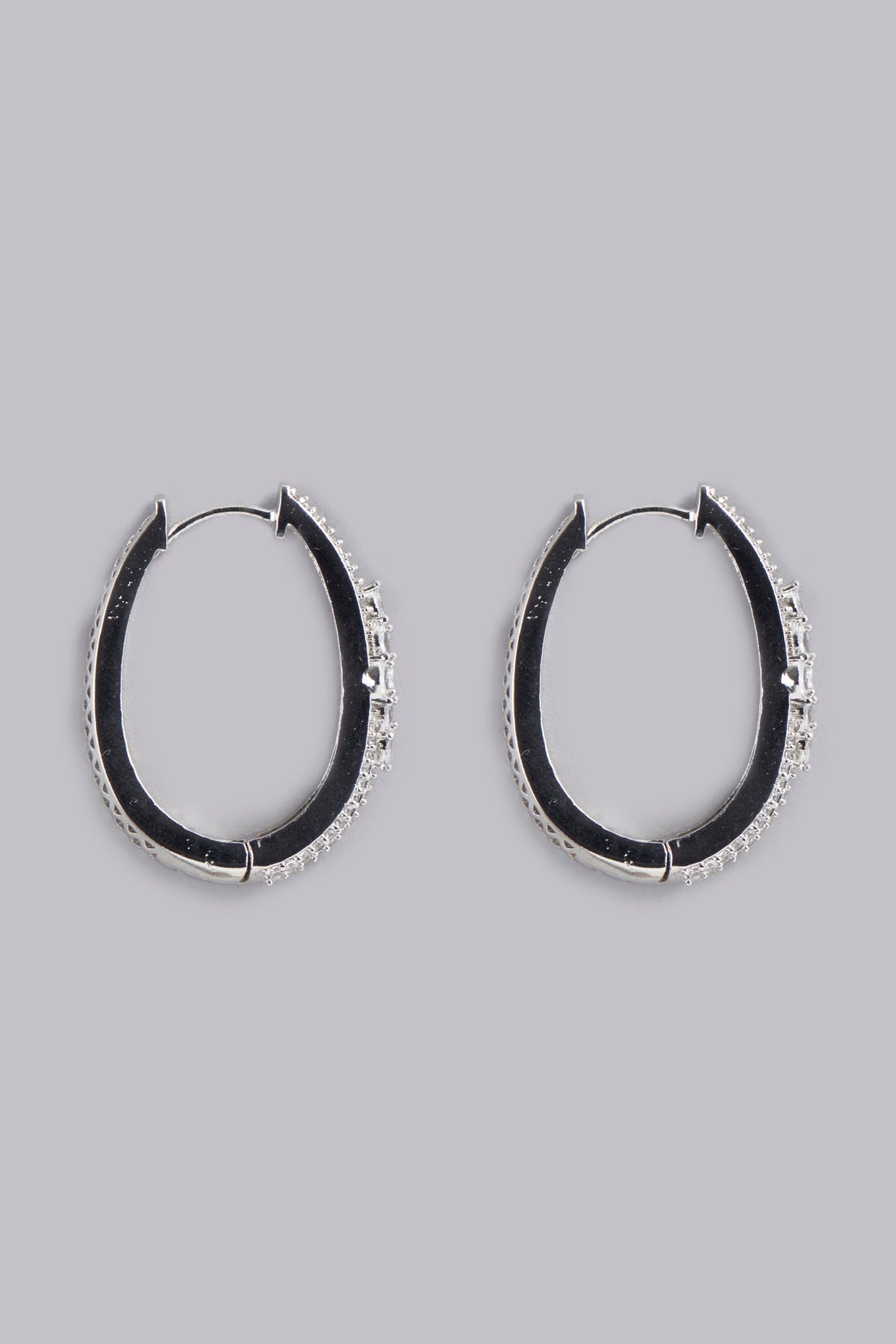 White Finish Zircons Dangler Earrings