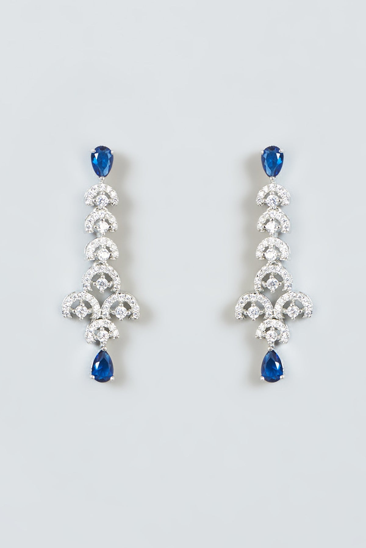 White Finish Sapphire & Zircon Choker Necklace Set