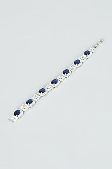 White Finish Sapphire Synthetic Stone & Zircon Bracelet