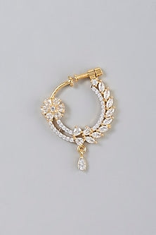 Gold Finish Zircon Nose Ring