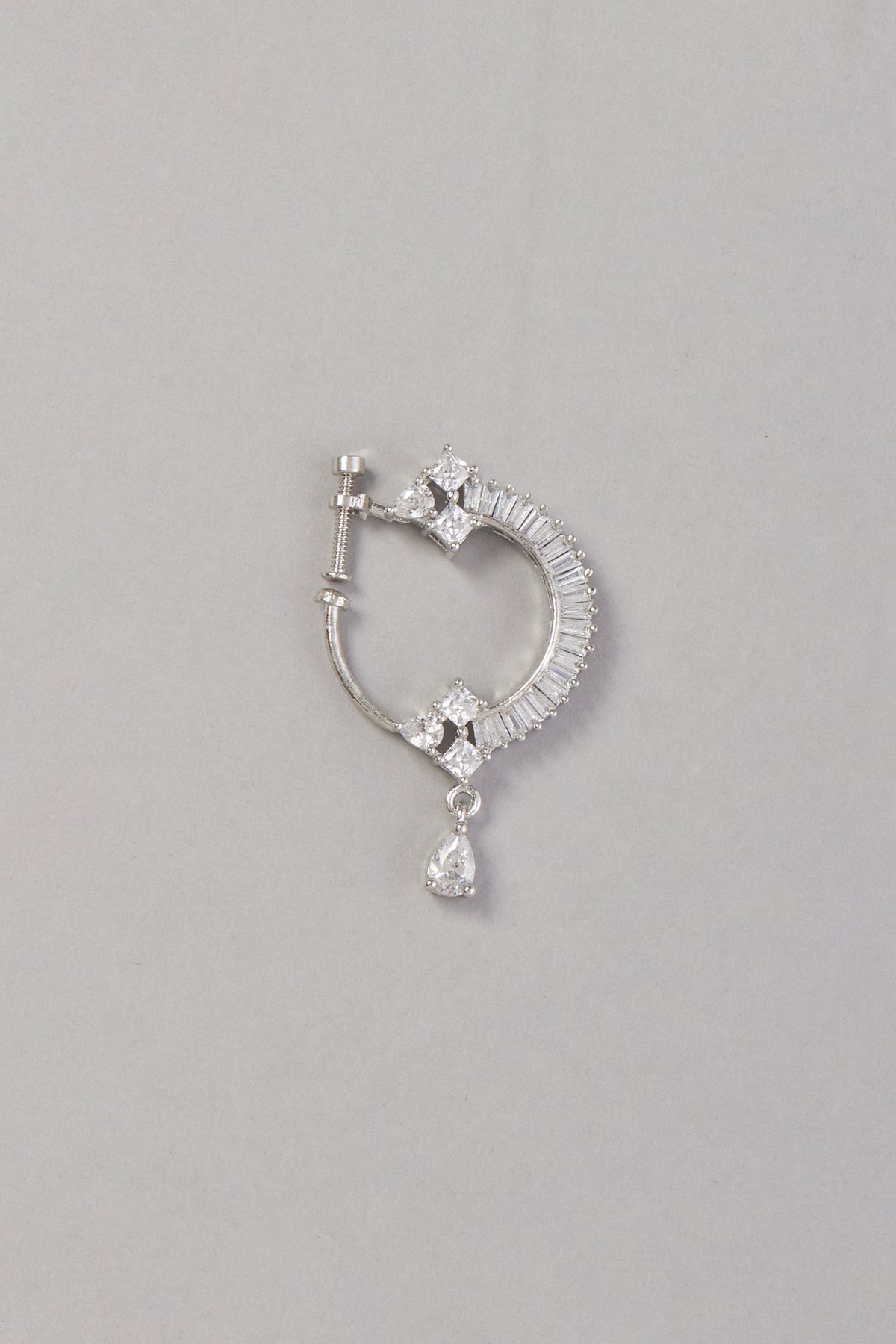 White Finish Zircon Nose Ring