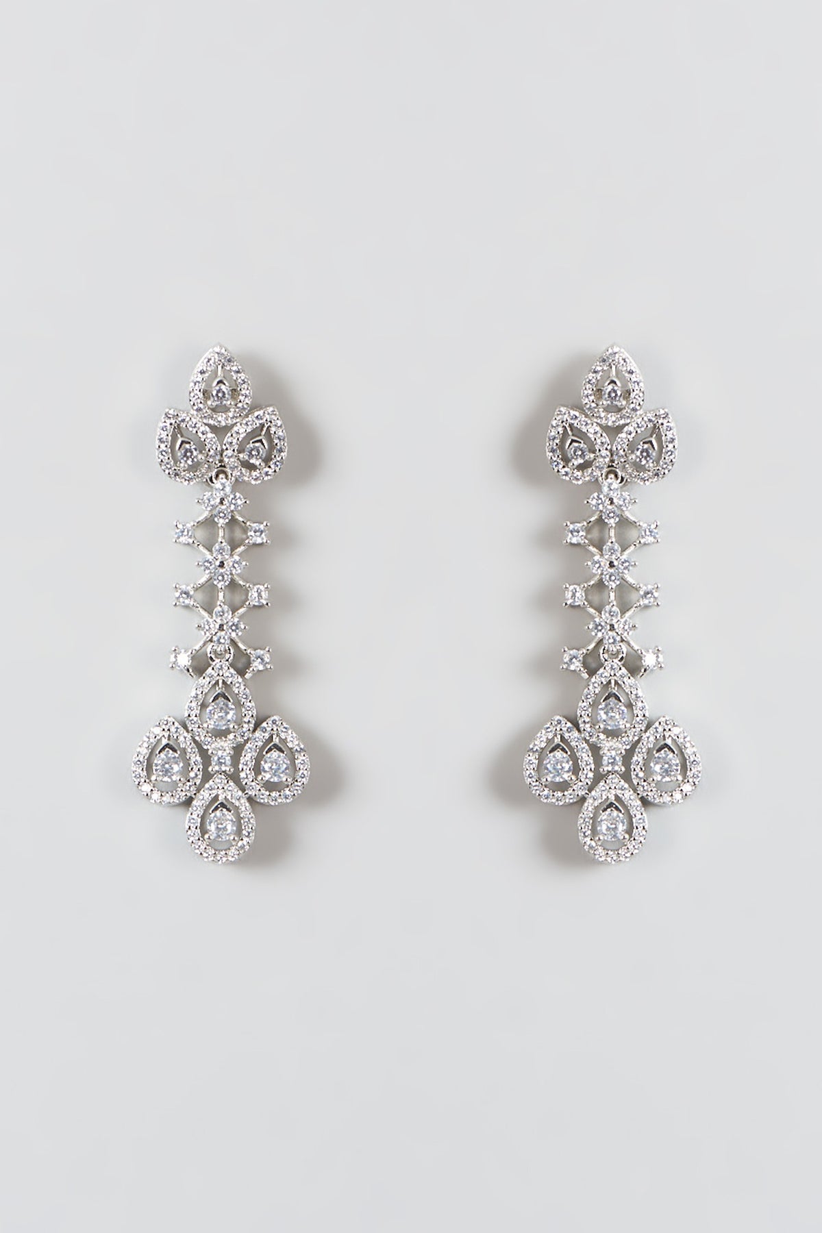 White Finish Zircon Choker Necklace Set