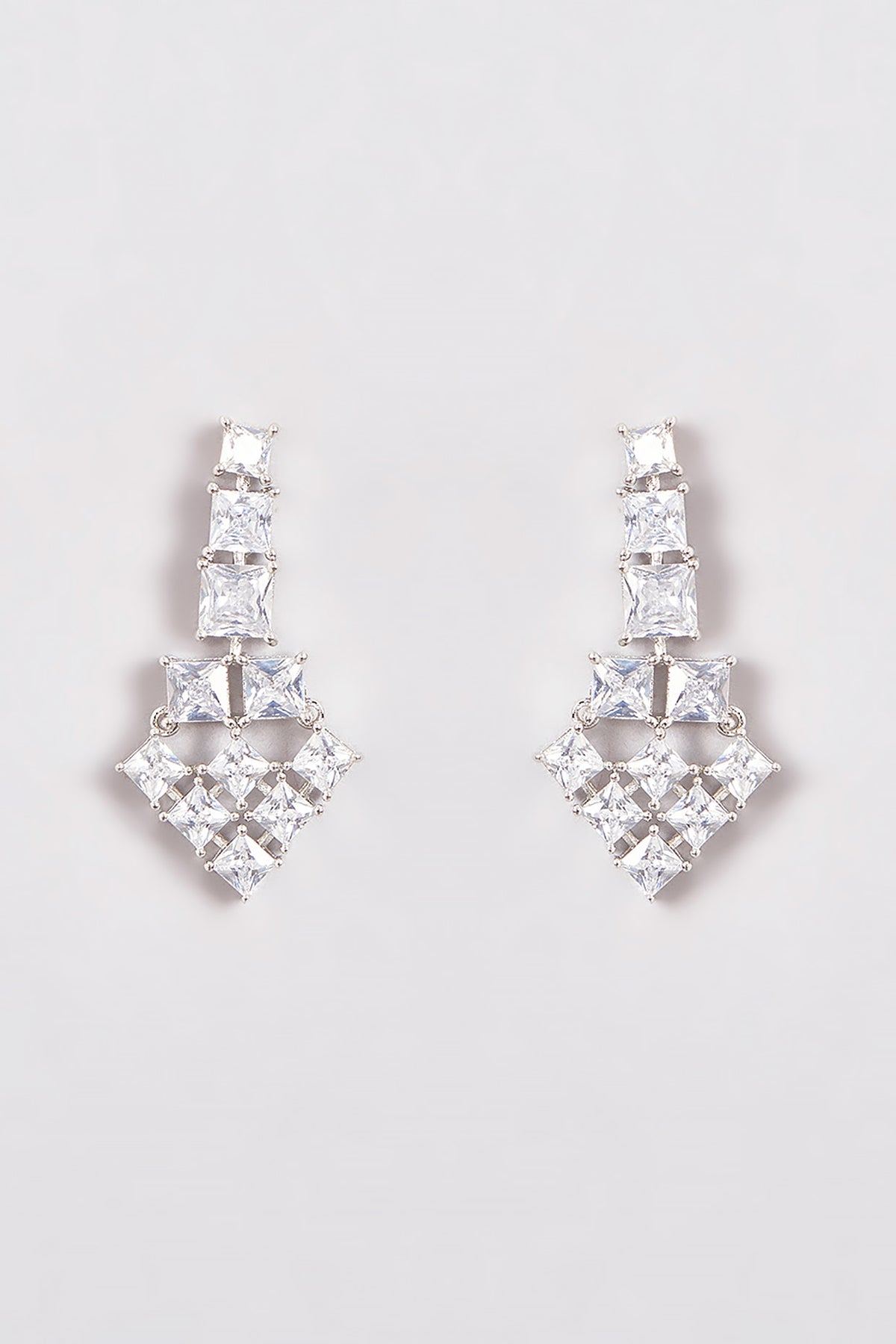 White Finish Zircon Layered Necklace Set