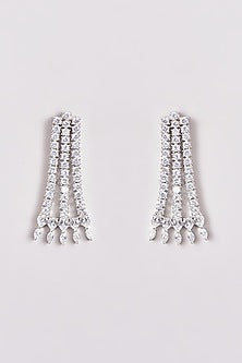 White Finish Zircon Layered Necklace Set