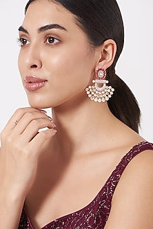 Rose Gold Finish Faux Diamond Earrings