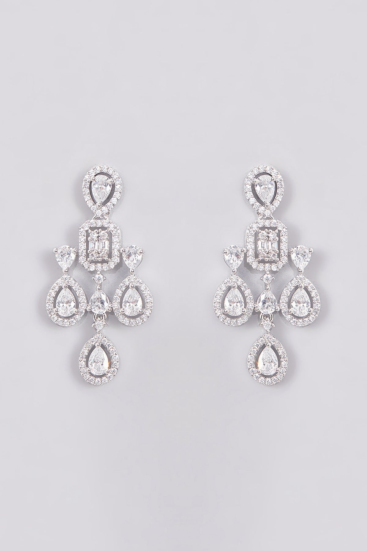 White Finish Zircon Necklace Set