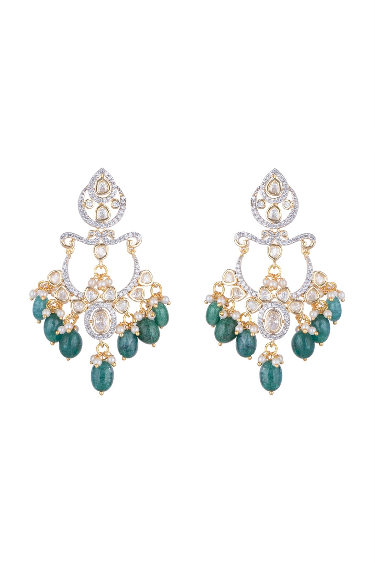 Gold Finish Kundan Earrings