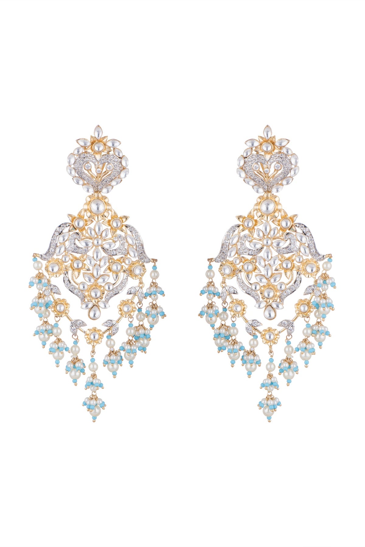 Gold Finish Fusion Style Earrings