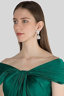 White Finish Kundan Earrings
