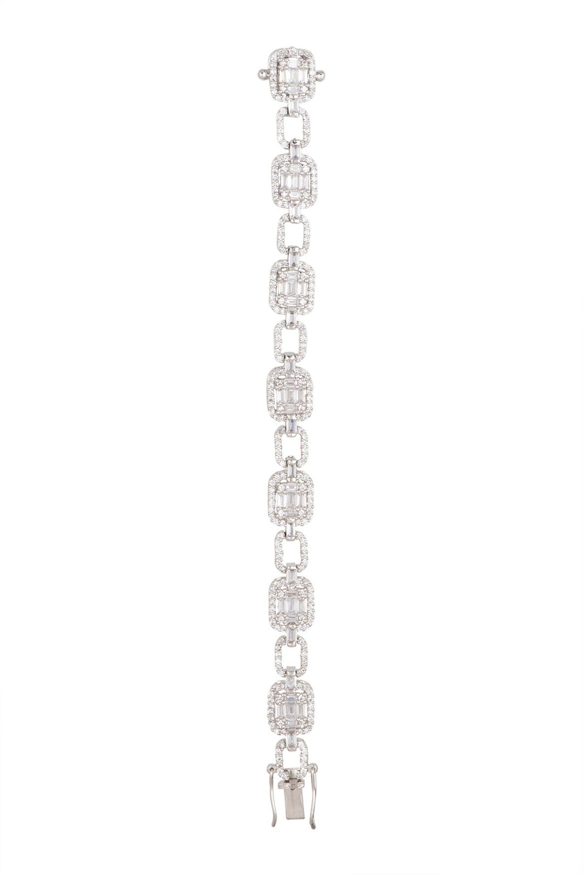 White Finish Flexible Diamond Bracelet