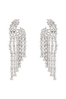White Finish Dangler Earrings