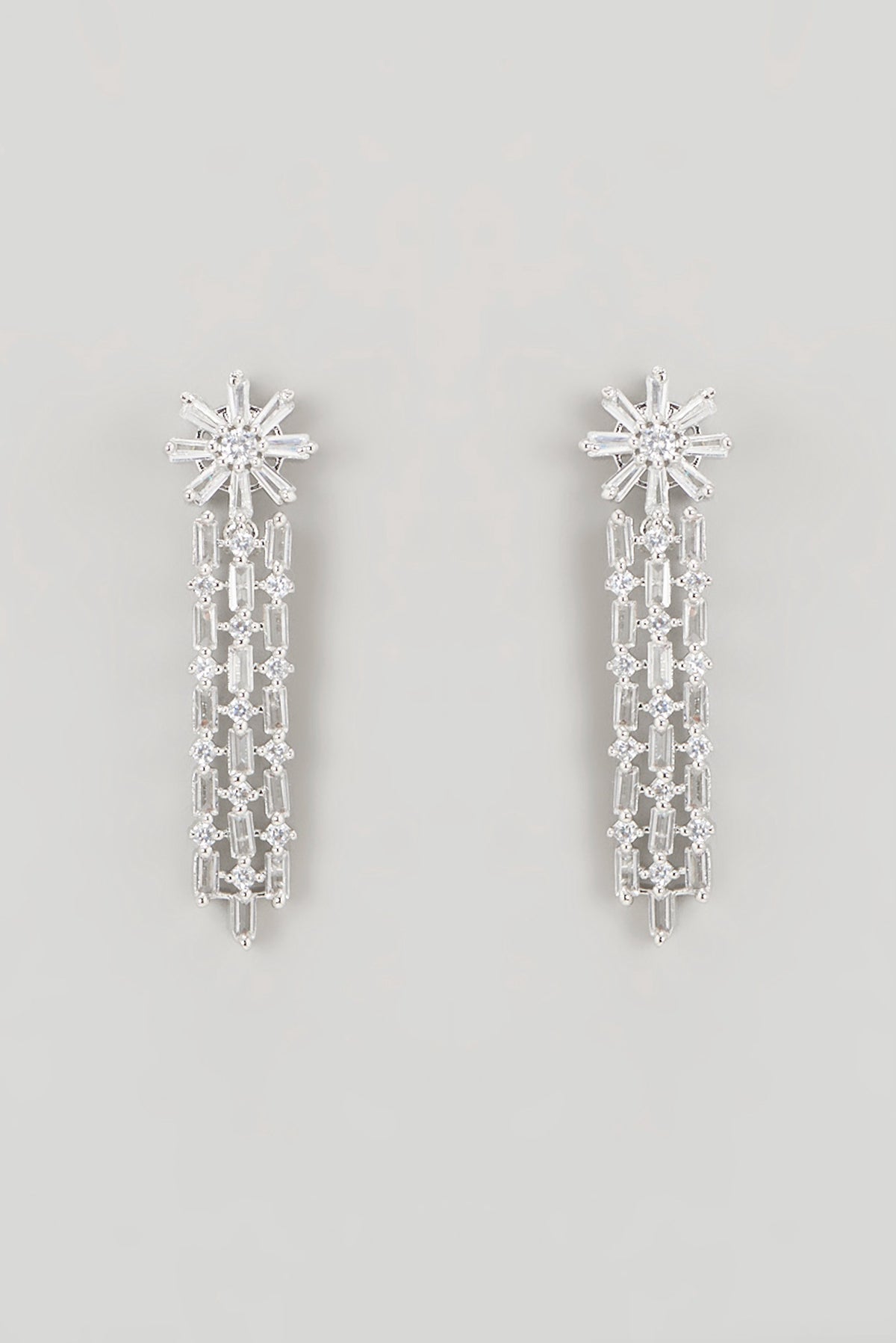 White Finish Faux Diamond Necklace Set