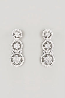 White Finish Faux Diamond Necklace Set