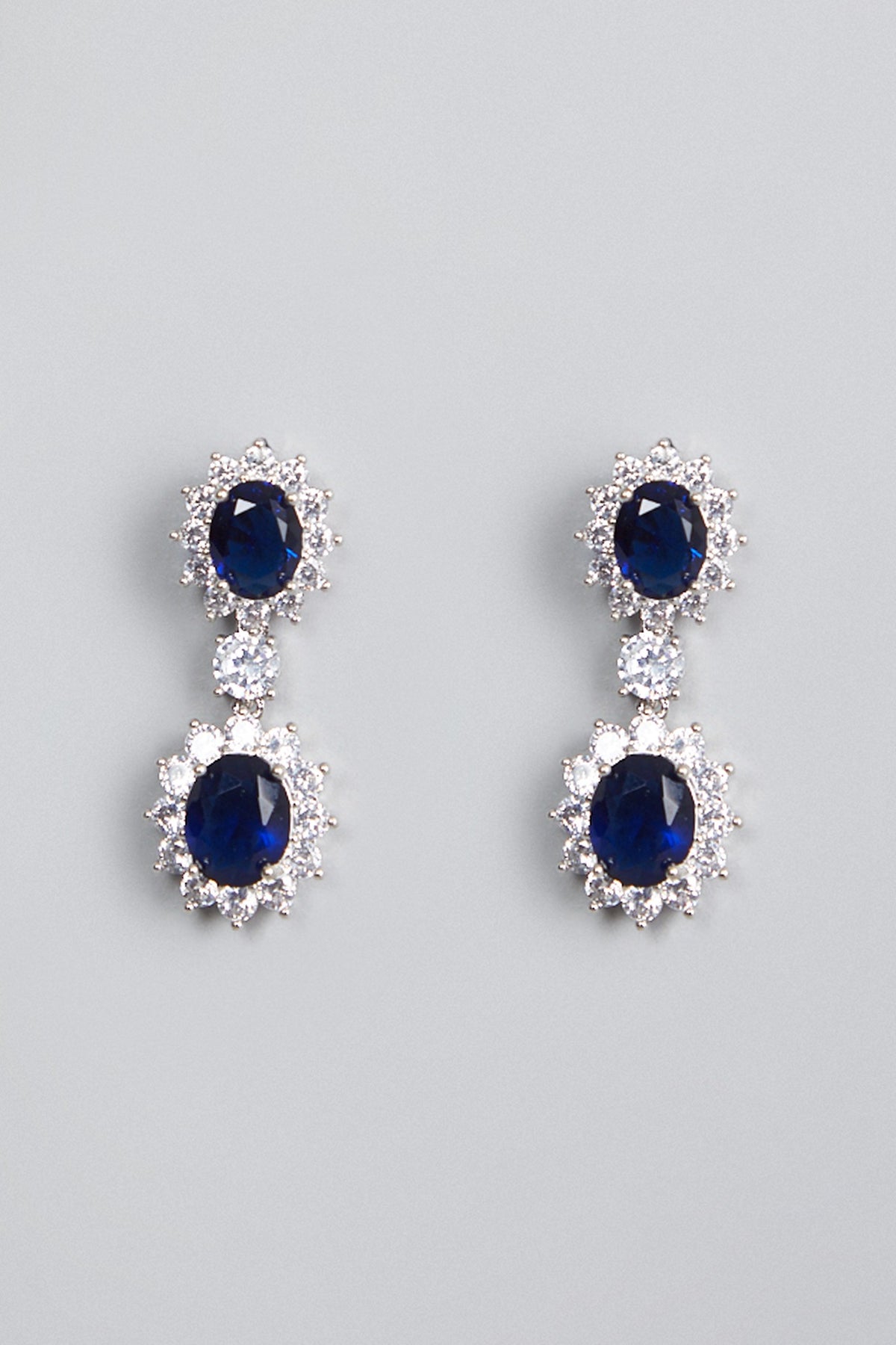 White Finish Sapphire Necklace Set