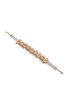 Gold Finish Synthetic Stone Choker Necklace