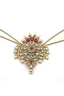 Gold Plated Gulmohar Miniature Statement Long Necklace