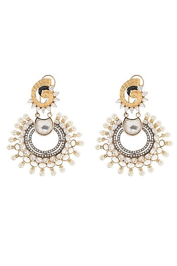 Gold Plated Pearl Chandbali Earrings
