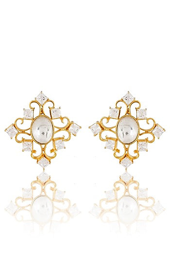 Gold Finish Stud Earrings