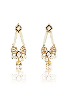 Gold Plated Kundan Dangler Earrings