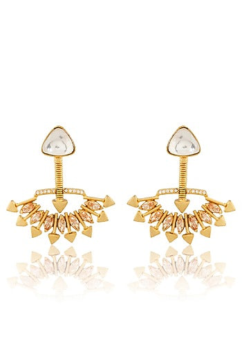 Gold Finish Dangler Earrings