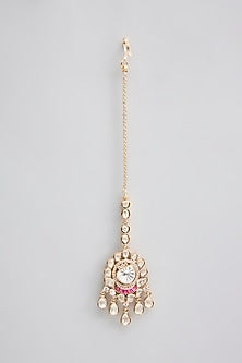 Gold Finish Kundan Polki & Pearl Necklace Set