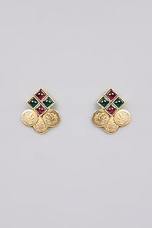 Gold Finish Kundan Polki Necklace Set