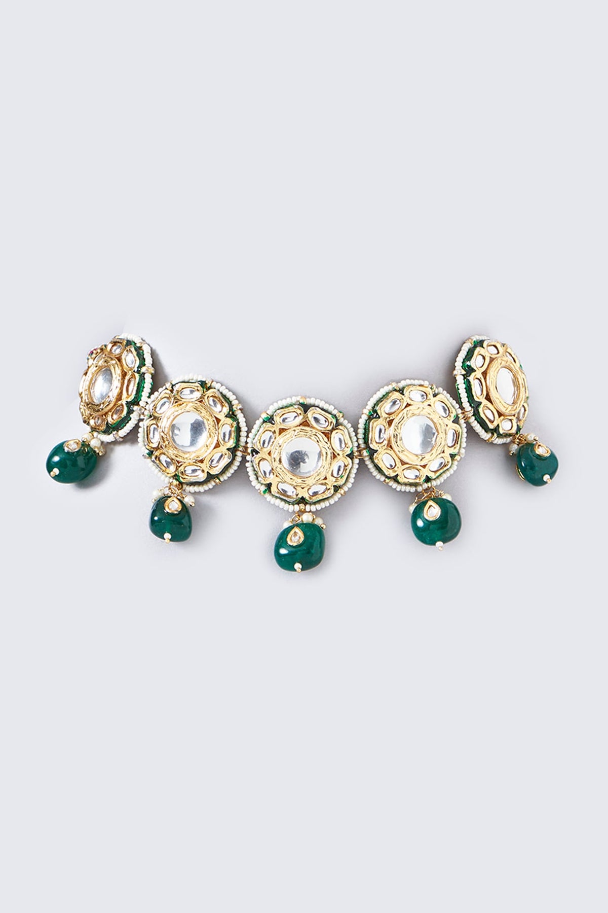 Gold Plated Kundan Polki Choker Necklace