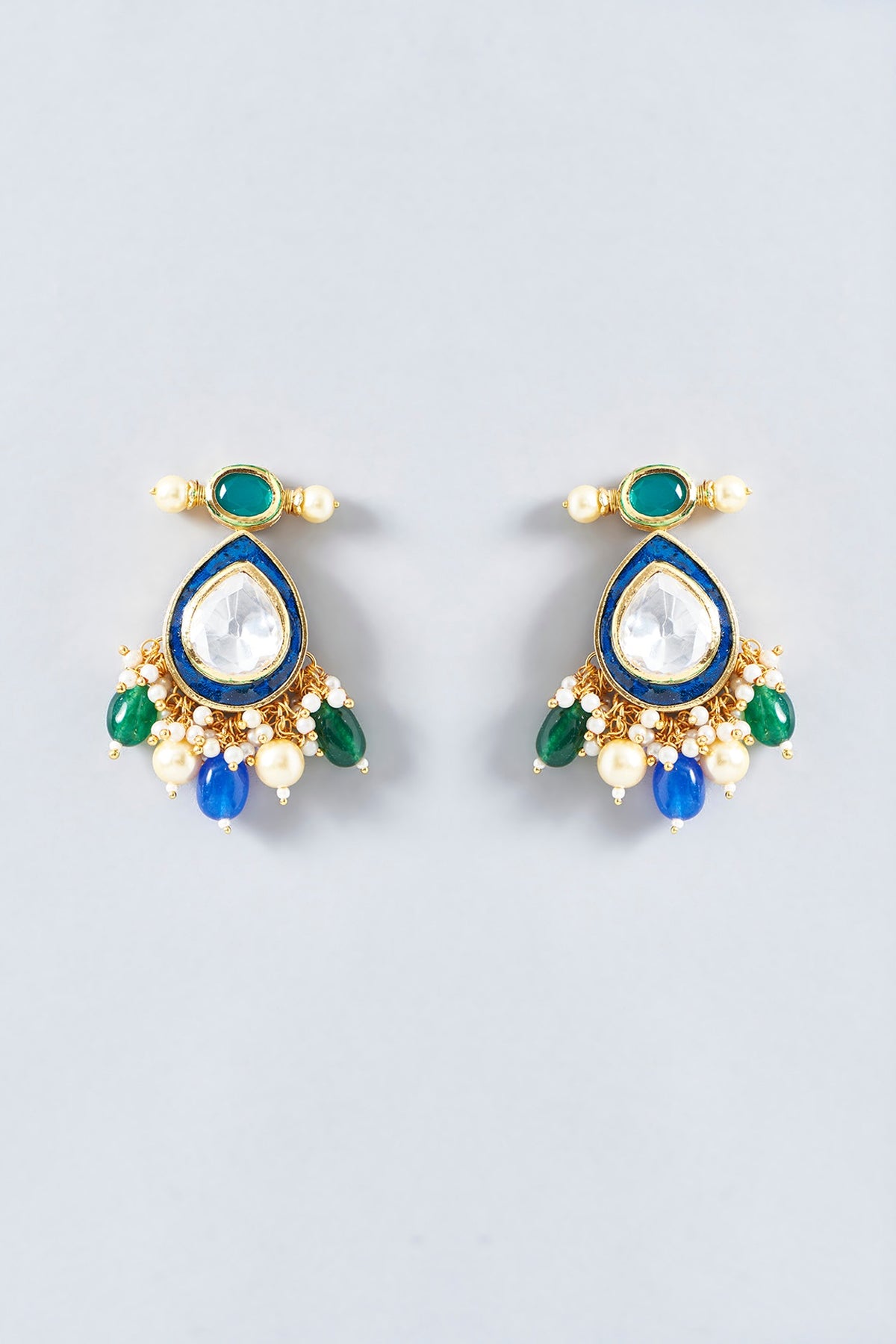 Gold Plated Kundan Polki Long Necklace Set