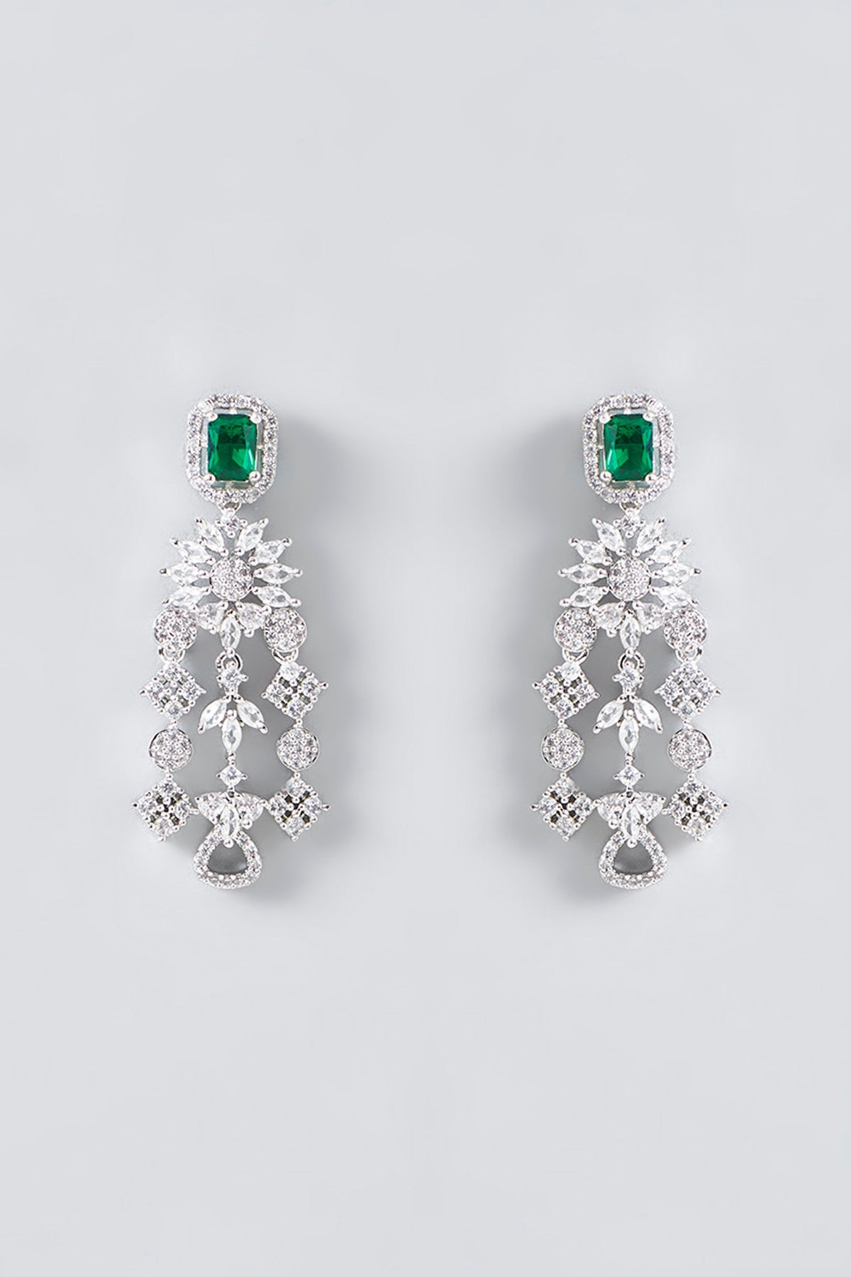 White Rhodium Finish Zircon Necklace Set