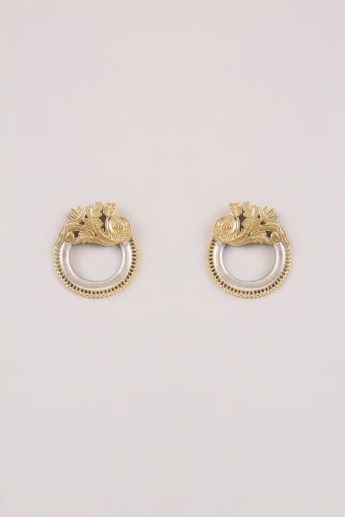 Gold Finish Kundan Polki Dangler Earrings