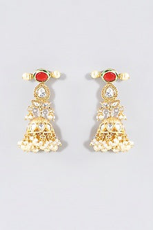 Gold Finish Navratna Kundan Polki Long Necklace Set