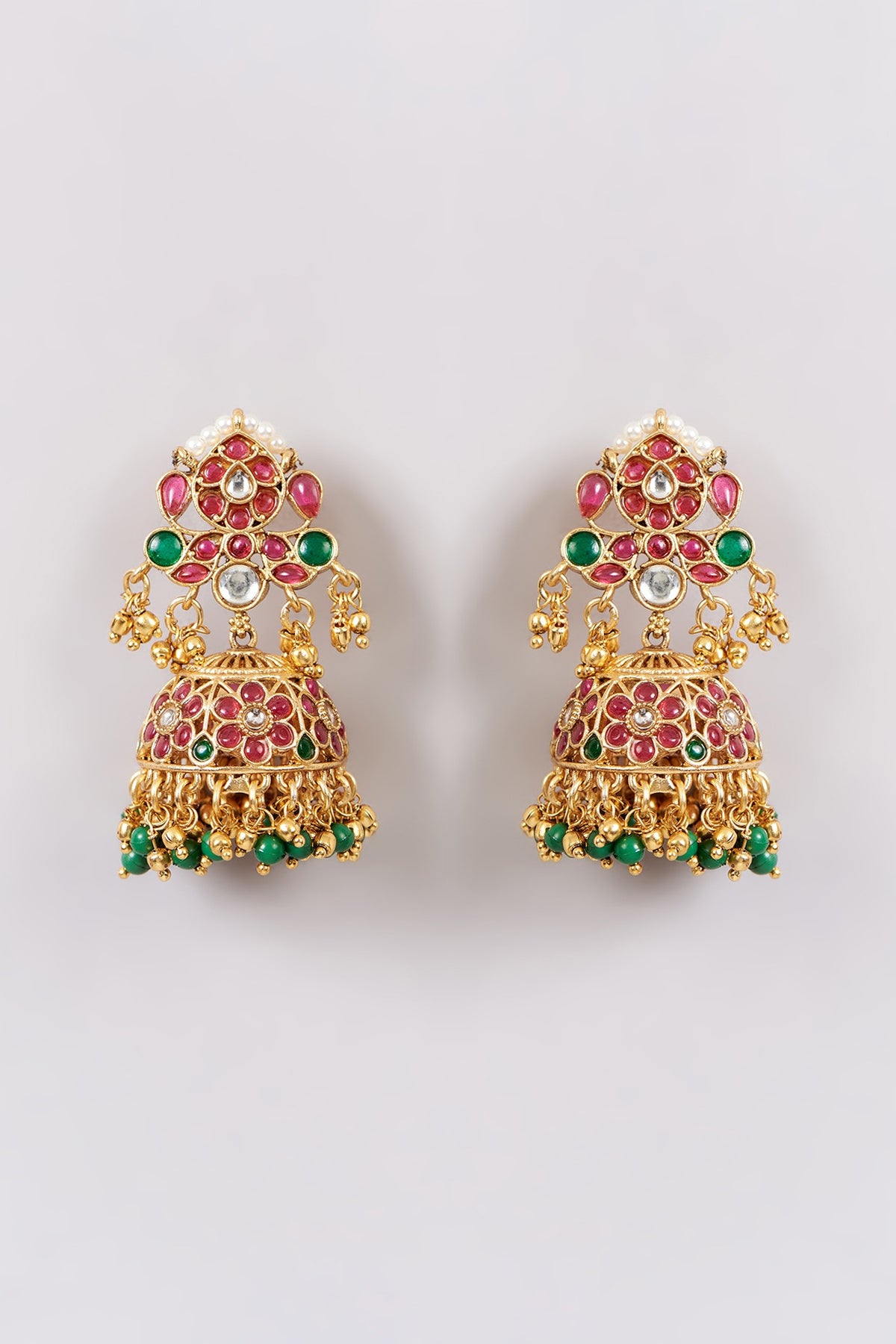Gold Finish Kundan Polki Choker Necklace Set