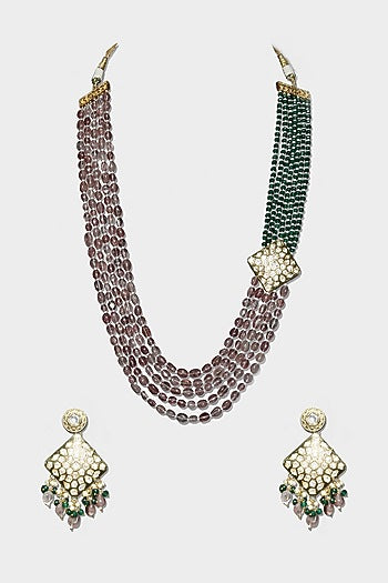 Gold Plated Kundan Long Necklace Set