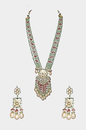 Gold Plated Long Necklace Set
