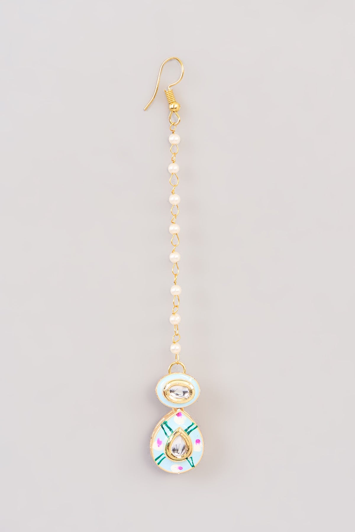 Gold Finish Kundan Polki & Beaded Necklace Set