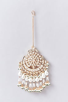 Gold Finish Kundan Polki Long Necklace Set