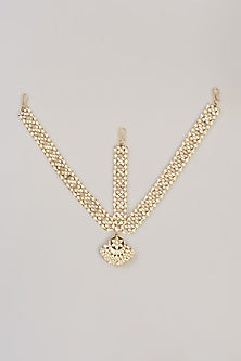 Gold Finish Kundan Polki Mathapatti