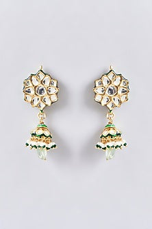 Gold Finish Kundan Polki & Beaded Choker Necklace Set