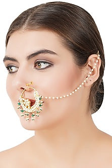 Gold Plated Kundan Polki Nath