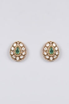 Gold Finish Kundan Polki & Pink Stone Choker Necklace Set
