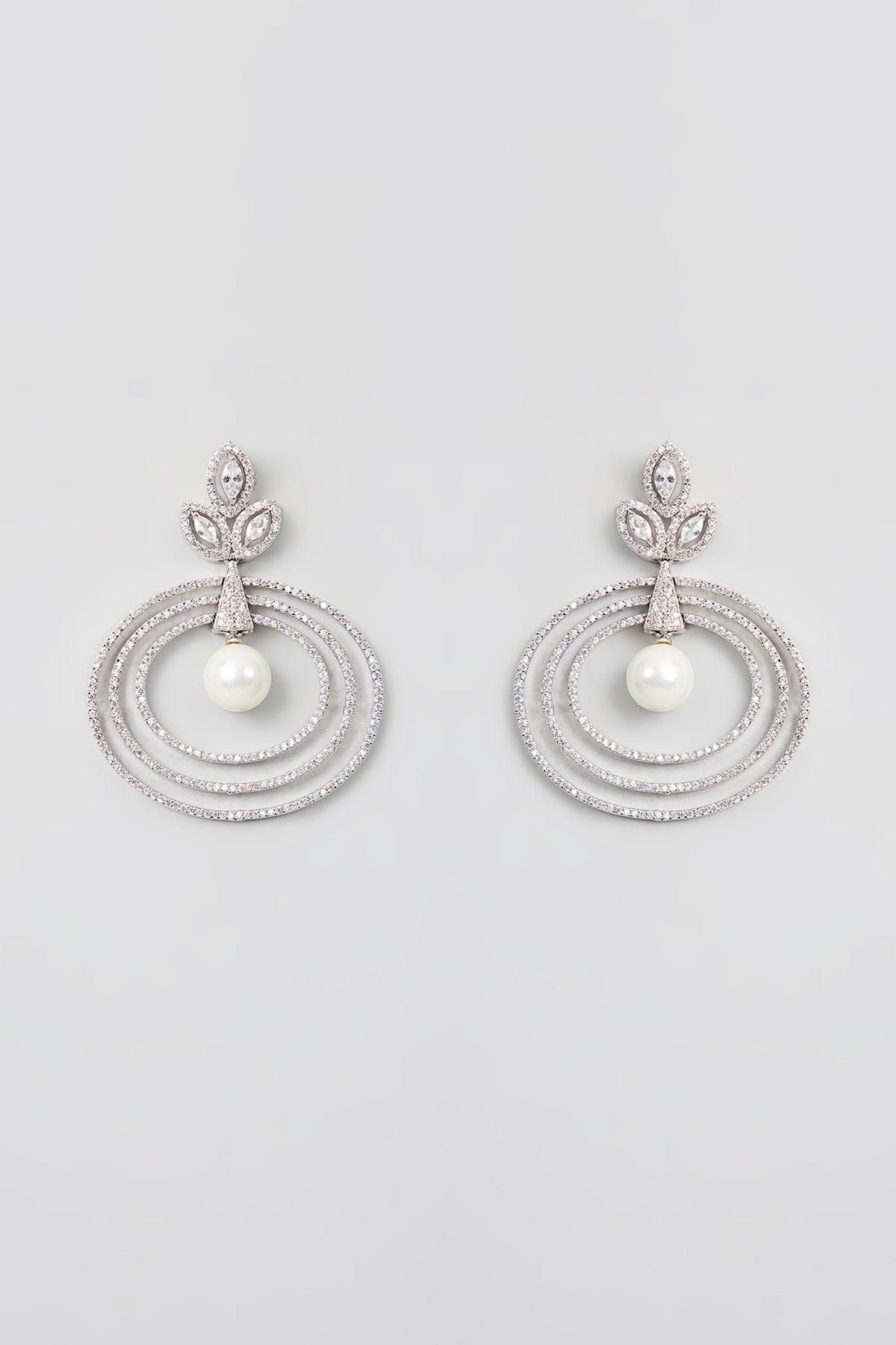 Gold Finish Kundan Polki Chandbali Earrings