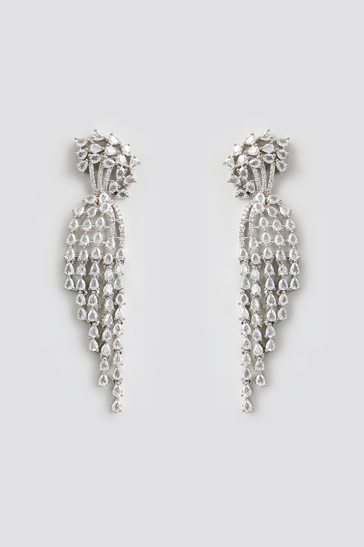 Silver Finish Kundan Polki Dangler Earrings