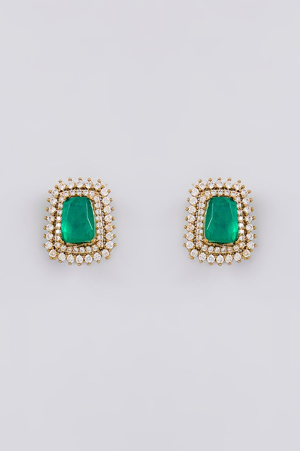 Gold Finish Kundan Polki & Emerald Stone Choker Necklace Set