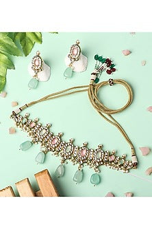 Gold Plated Pearl Choker Necklace Set