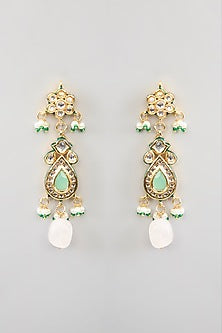Gold Finish Kundan Polki & Beaded Necklace Set